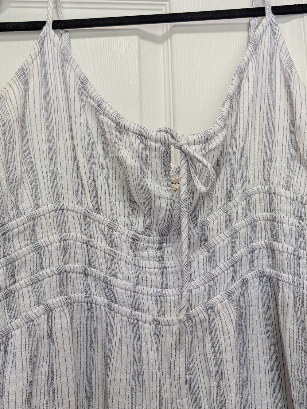 Lucky Brand Keyhole Soft And Comfy Striped Gauze Wide Leg Jumpsuit - Picture 2 of 12